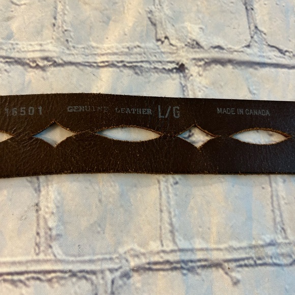 HIPWEAR CANADA BROWN LEATHER CUTOUTS BELT (16501) GENUINE LEATHER WOMENS BELT L - Picture 7 of 14